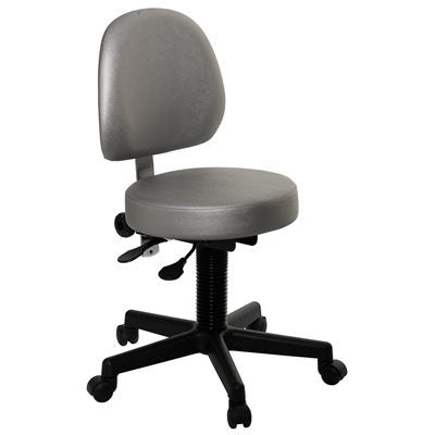 "Telesta 300 Stool with Backrest, ergonomic design with adjustable height and smooth wheels for professional treatments like electrolysis and facials. made in Canada "