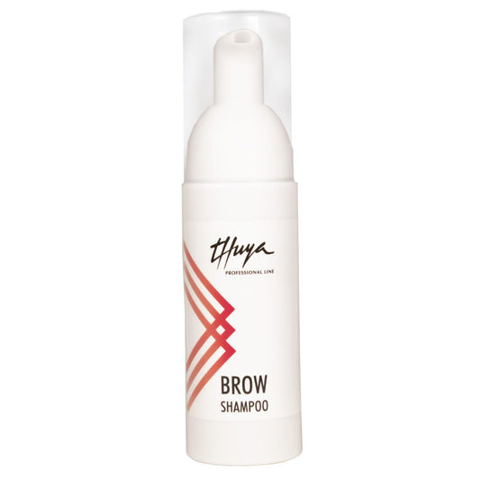 A 50ml bottle of Thuya Brow Shampoo, designed to cleanse and prepare eyebrows for lamination and tinting procedures, displayed on a clean, neutral background.