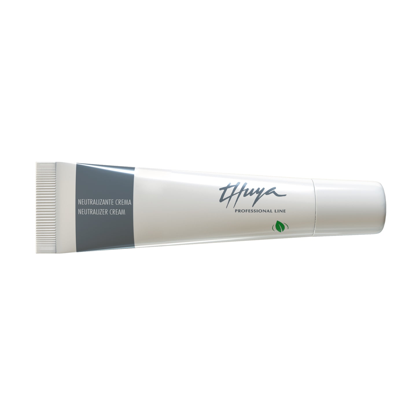 Thuya Neutralizer cream, totally repairs the keratin chain, which means a longer-lasting eyebrow shape, used for professional Eye brows, used for Professional eyelashes A 15ml bottle a clear liquid with a glossy finish. The bottle is sleek and transparent with a black and gold label, highlighting the product inside. This neutralizer is used in brow lamination and lash lift treatments to set and lock the desired shape in place. "A 15ml tube of Thuya Neutralizer Cream, designed for use in brow lamination