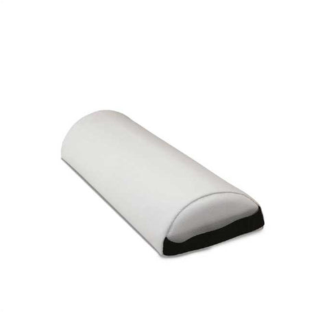 "Half round bolster, high-density foam, to provide excellent support and comfort during various beauty treatments. Made with high-density foam, this bolster helps align the body and relieve pressure while providing support and comfort, white fabric."
