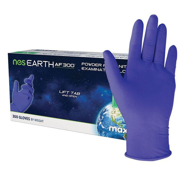 Maxill nes EARTH AF Powder Free Nitrile Medical Examination Gloves - varying quantities