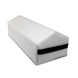 "Peak bolster 7 x 8 1/2 x 24, high-density foam, designed for personal service like Electrolysis, laser, waxing, sugaring massages and facials, provides support and comfort, durable white fabric."
