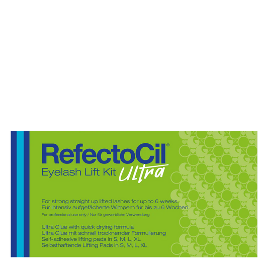 Green box that reads RefectoCil Eyelash Kit ULTRA from A & E Beauty Supplies