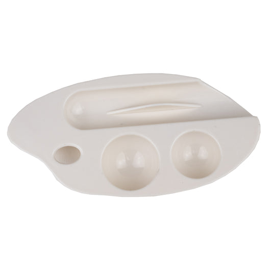 Thuya Mixing Support Tray from A & E Beauty Supplies, designed for easy mixing of eyebrow and eyelash tinting colors.
White plastic tray
