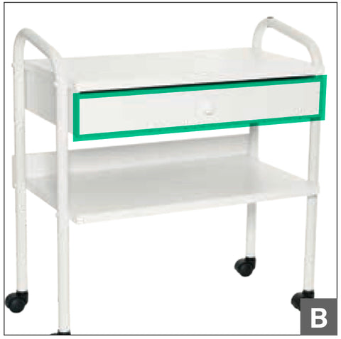 "Option Single Drawer Constella XL, designed for organizing tools and accessories during beauty treatments"
