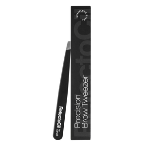 "RefectoCil Precision Brow Tweezers from A & E Beauty Supplies, stainless steel with ergonomic design for precise brow shaping. Their ergonomic design and beveled tip make precise, painless hair removal effortless, even for the finest hairs."