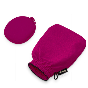 "The Renaissance Duo Body Mitt offers luxurious exfoliation and skin care for the body, with the option to add a face accessory for precision care. This versatile mitt is designed to provide a smooth, polished skin surface by gently removing dead skin cells. Available in three options. Renaissance Duo Body Mitt with optional face accessory for exfoliation and skin care, 3 options available."