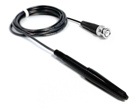 "A black needle holder with a cord, designed for Silhouet-Tone electrolysis machines like the ST250 and Evolution series. The holder is made of durable material and fits F shank filaments, ideal for precise, professional treatments."