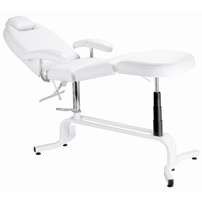 "A large elevated Treatment bed with adjustable leg, back, and height adjustments. Equipro Hydro-Comfort beauty professional bed, adjustable, ergonomic design for comfort during electrolysis, Laser, facials and massages, durable construction, plush padding – A & E Beauty Supplies."