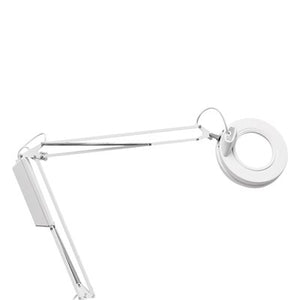 "AFMA magnifying lamp 5D in white with 5-diopter magnification and LED lighting for professional beauty treatments."