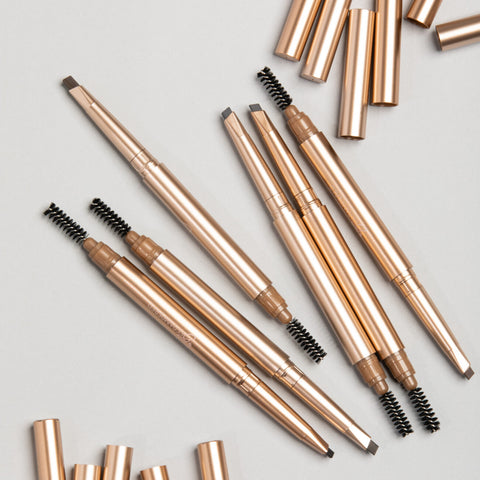 "Bee Pampered Waterproof Brow Pencils from A & E Beauty Supplies, six shades for flawless brows."