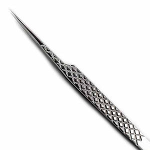 Curved Stainless Steel Lash Tweezer with Diamond Grip PremierLash - A & E Beauty Supplies