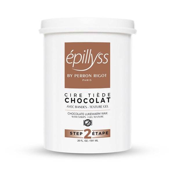 "Epillyss warm wax, tub that come in 10 scents, 591ml/20oz, ideal for professional waxing treatments with a pleasant fragrances this is chocolat."