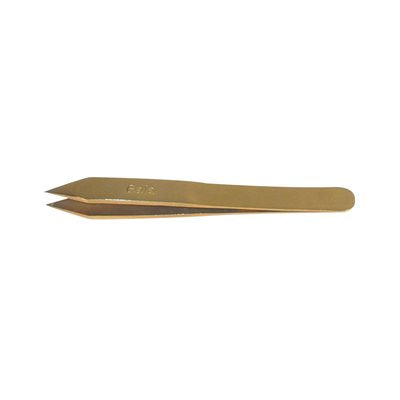 "Quality tweezers. Gold-plated stainless steel for hypoallergenic skin. Good for those with nickel allergy. "Gala Tweezer OC 9cm (06-101) from A & E Beauty Supplies – precision tweezers for professional use"