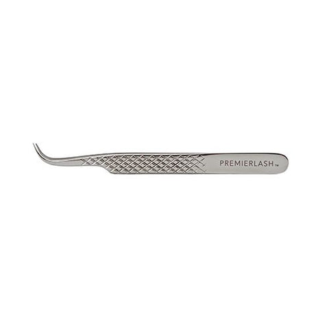 "Hooked Stainless Steel Lash Tweezer with Diamond Grip 4.7, 12cm PremierLash - A & E Beauty Supplies"