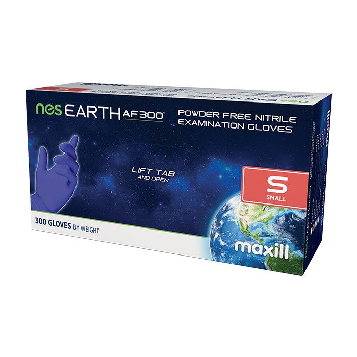 Maxill nes EARTH AF Powder Free Nitrile Medical Examination Gloves - varying quantities