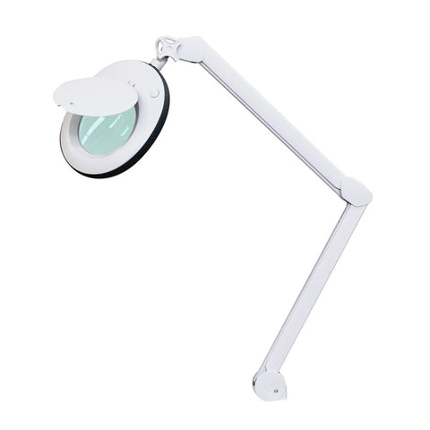 "LED Magnifying Lamp with 5 Diopters and durable rubber outline for precision tasks."