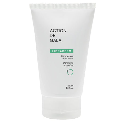 "A 125ml bottle of Libraderm Balancing Gel Mask by Action de Gala, a soothing and hydrating formula for oily and sensitive skin, ideal for facials and daily skincare, available at A & E Beauty Supplies"
