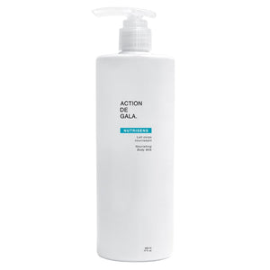 "A 500 ml bottle of Nutrisens Nourishing Body Milk by Action de Gala, a rich moisturizing lotion for soft, hydrated skin, ideal for daily use and body treatments, available at A & E Beauty Supplies"