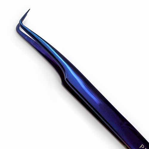 "Plasma 90º Lash Tweezer 9mm Tip PremierLash - A & E Beauty Supplies. 
Purple tweeters with 90 degree bend"