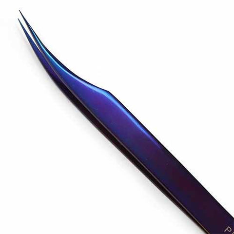 "Plasma Sword Tip Lash Tweezer (5.2, 13cm) PremierLash - A & E Beauty Supplies Purple tweezers with fine tip"