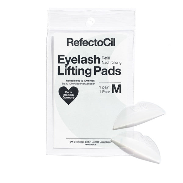 RefectoCil Eyelash Lifting Pads, perfect base for natural lash lifts. White pouch with two eye pads. 1 pair per refill. Reusable for up to 100 times.&nbsp;

Available sizes: S, M, L