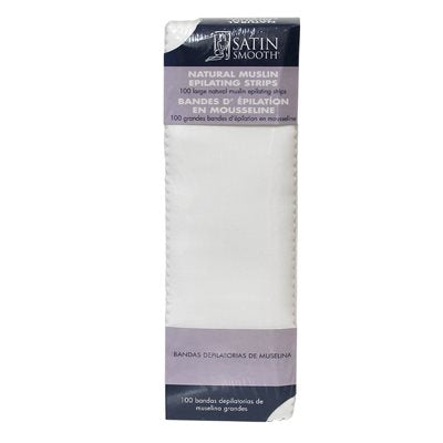 "Large Satin Smooth muslin hair removal strips, 100 units, perfect for professional waxing treatments."