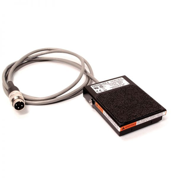 A black rectangular foot pedal with a non-slip base, designed for use with Silhouet-Tone electrolysis machines. The pedal has a wide surface area for comfortable, reliable foot control during treatments.