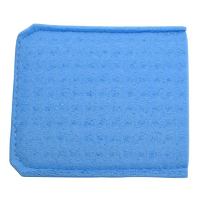 "A blue square sponge-like cover for an Apilus electrolysis machine's plate electrode. The cover helps maintain the electrode's moisture and ensures proper electric contact during treatments."