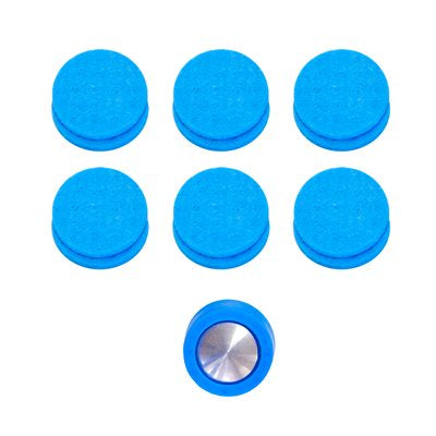 "Spontex sponge-like electrode covers for 18mm diameter electrodes, 12 pack, designed for electrolysis treatments. Blue circles on a white background"