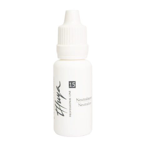 "Thuya Liquid Neutralizer 15ml - A & E Beauty Supplies white bottle with grey lettering "