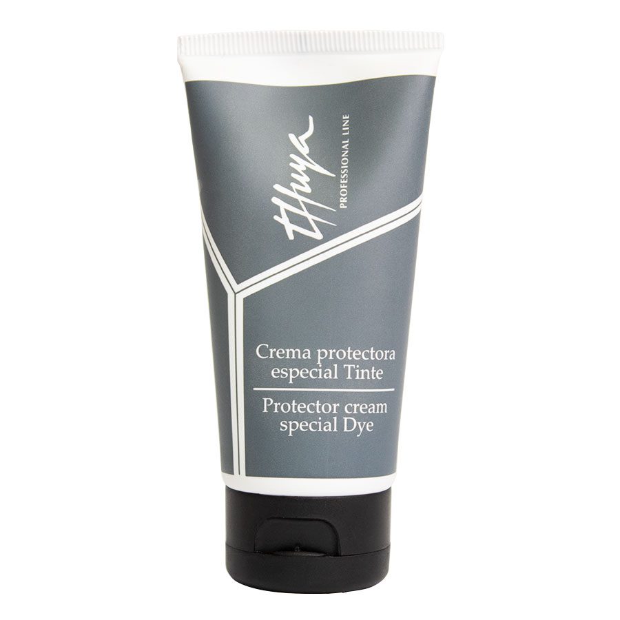 Thuya Special Dye Protector Cream from A & E Beauty Supplies, 50ml for clean, professional eyebrow and eyelash dyeing.
Agrey tube with a black cap.